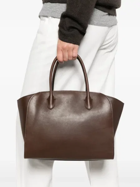 Geantă shopper The Row din piele maro