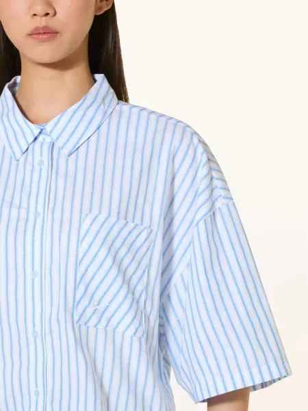 Nike Košilová Halenka Sportswear Chill Poplin tmavě modrá bílá