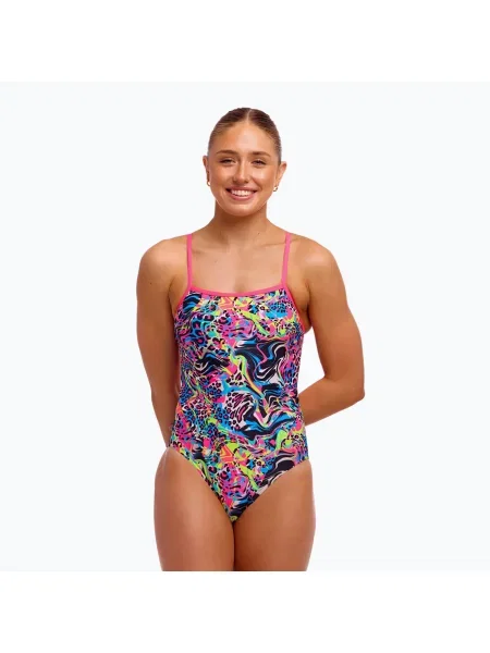 Дамски цял бански костюм Funkita Single Strap One Piece lolly leopard