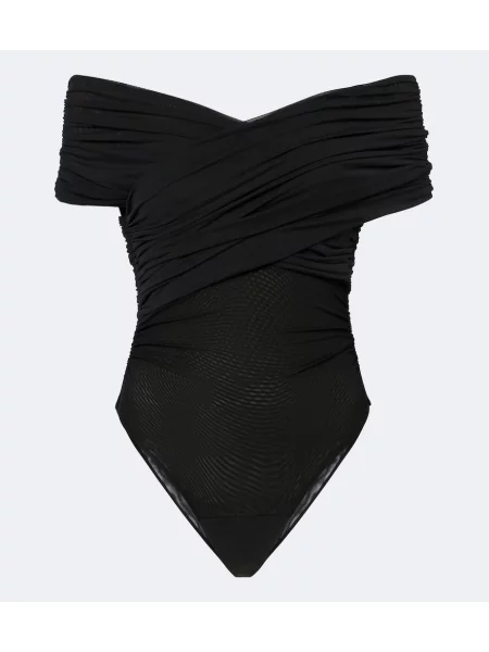 Body Sir cu volane plasă negru