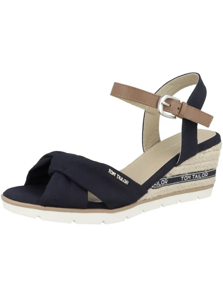 TOM TAILOR Sandale cu baretă închis / maro deschis albastru