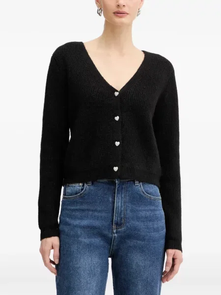 Cardigan Morgan cu motiv cu inimi negru
