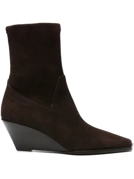 Botine Jimmy Choo din piele de căprioară cu pană maro
