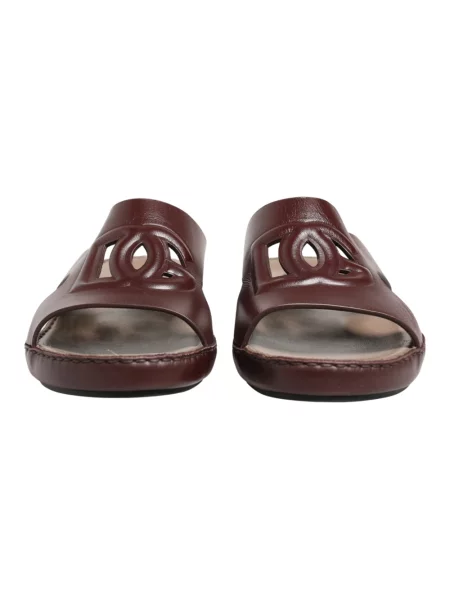 Klapki Dolce And Gabbana skórzane brązowe