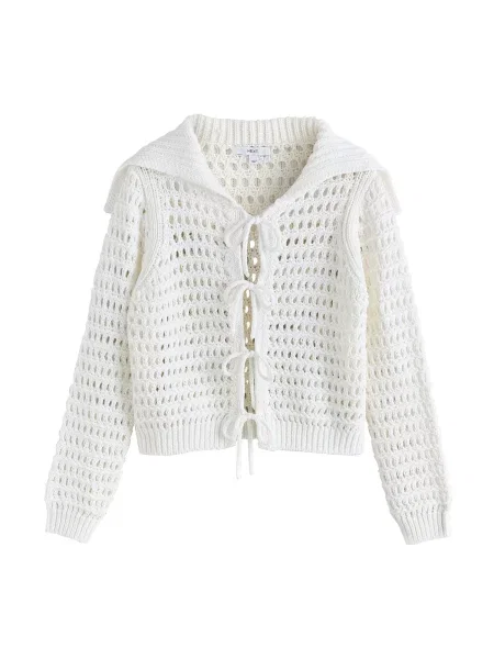 Next Geacă tricotată alb