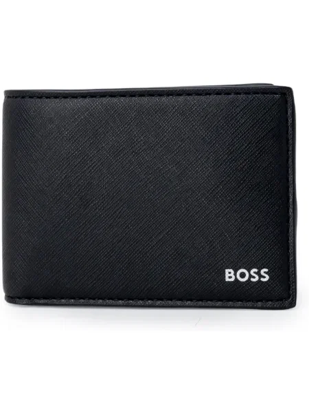 BOSS BLACK De piele portofel negru