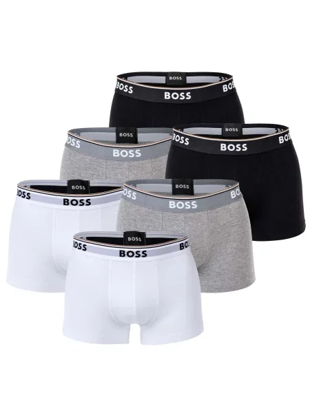 BOSS Boxerky šedý melír / černá bílá
