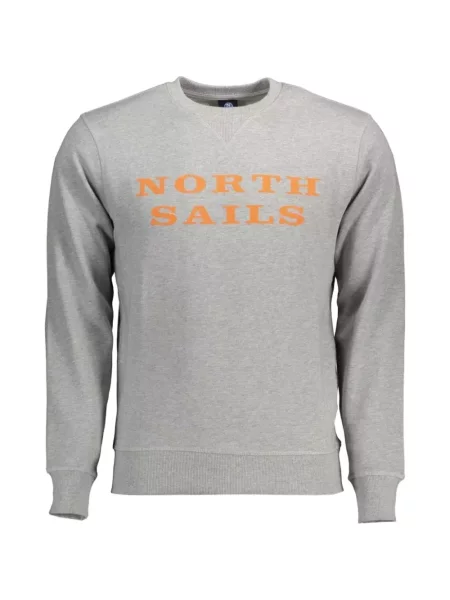 Hanorac crewneck North Sails cu imagine cu decolteu rotund gri