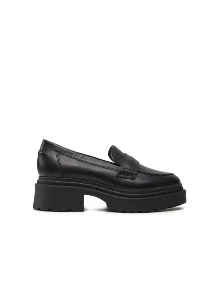 Loafersy Guess skórzane czarne
