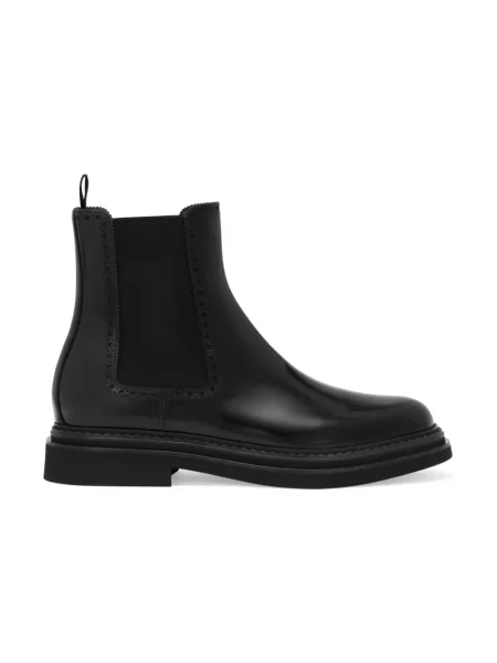 Krótkie botki Dolce And Gabbana skórzane czarne