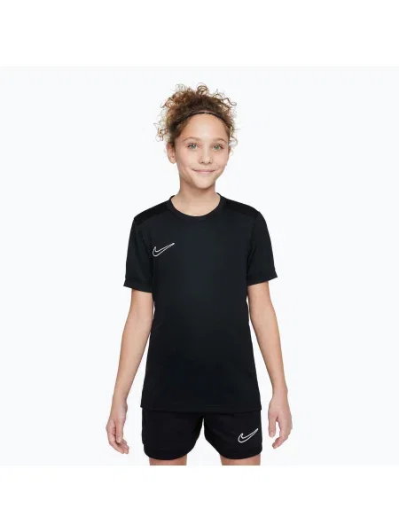Tricou de fotbal pentru copii Nike Academy Dri-Fit Jr black/black/white/white alb