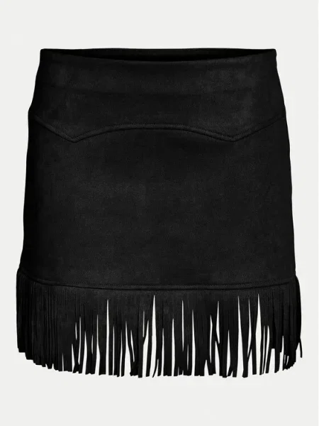 Noisy May Fustă din imitație de piele Abby negru