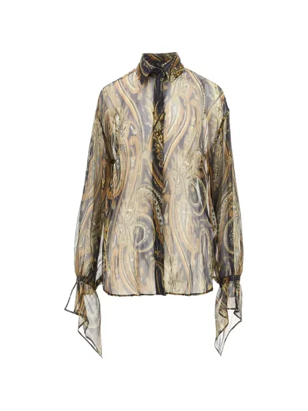 Cămașă Etro de mătase cu imagine cu model paisley