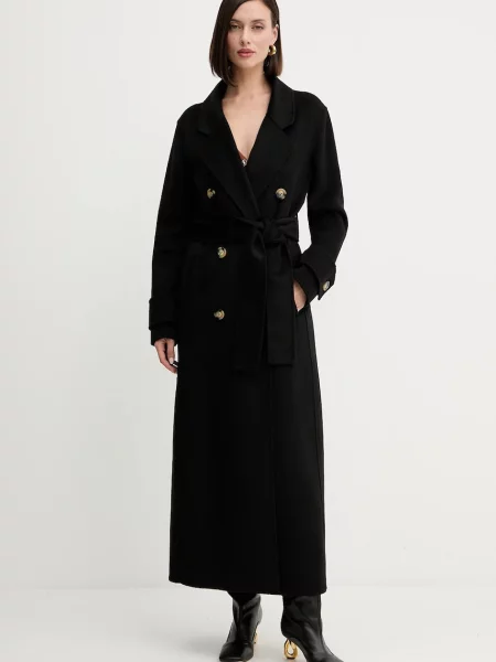 Fracomina palton de lână negru
