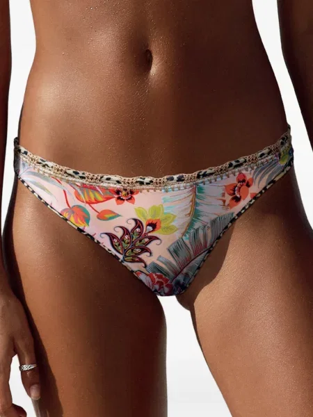 Bikini Del Maar cu model floral cu imagine roz