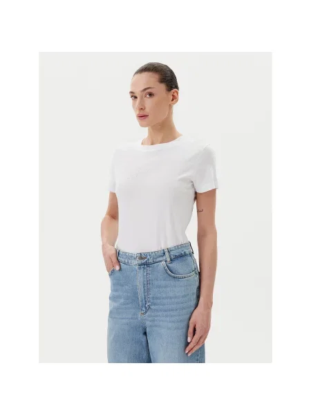 BOSS T-shirt Écru Regular Fit