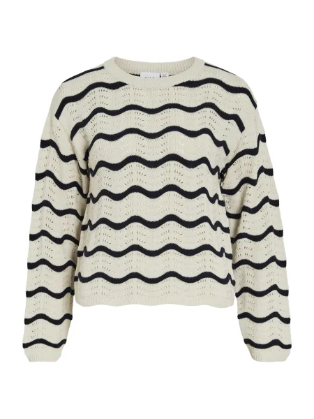 VILA Pulover VIWAVE bej negru