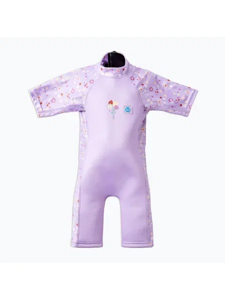 Детски неопренов костюм за плуване Splash About Combie UV Sun & Sea lilac spring виолетово