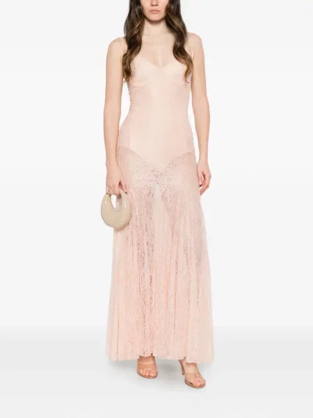 Rochie maxi Elisabetta Franchi din dantelă roz