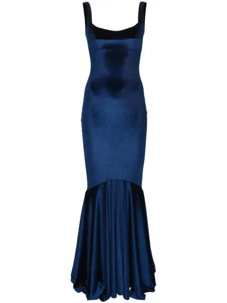 Rochie fără mâneci Atu Body Couture fără mâneci de catifea albastru