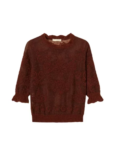Dzianinowy sweter Twinset brązowy