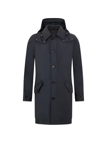 Palton Moorer cu glugă albastru