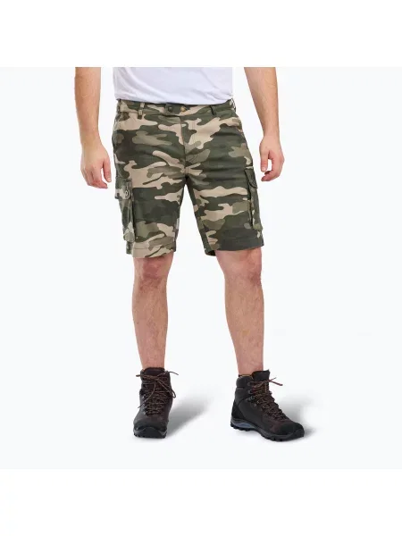 Pantaloni scurți de trekking pentru bărbați Pinewood Värnamo Serengeti camou khaki