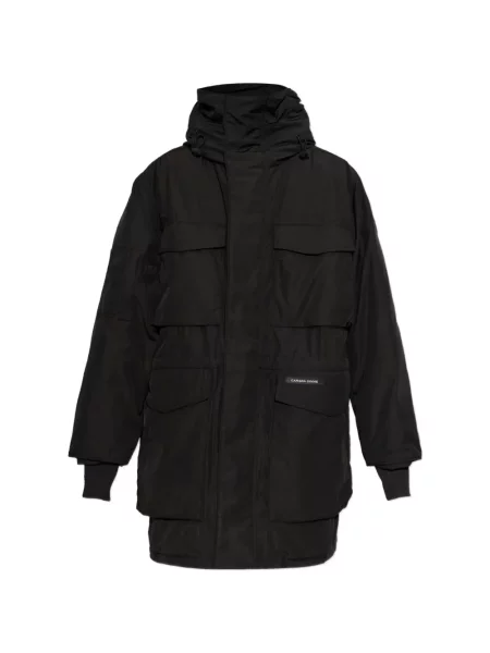 Palton Canada Goose cu glugă negru