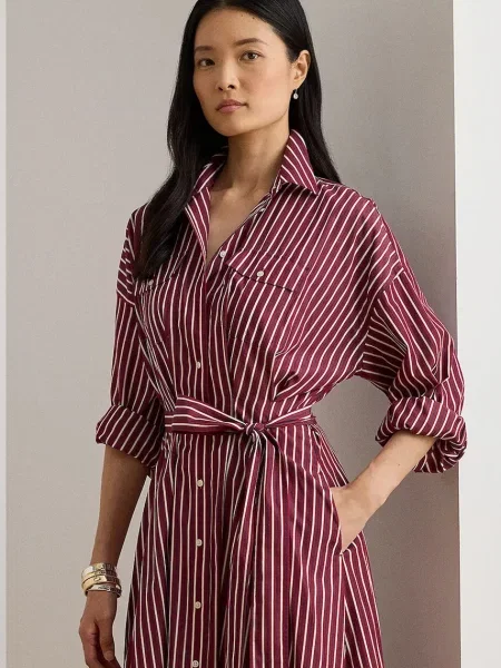 Šaty Lauren Ralph Lauren midi vínová