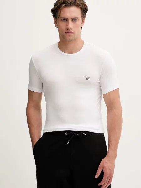Emporio Armani Underwear tricou basic pentru bărbați cu vâscoză pachet de 2 bej