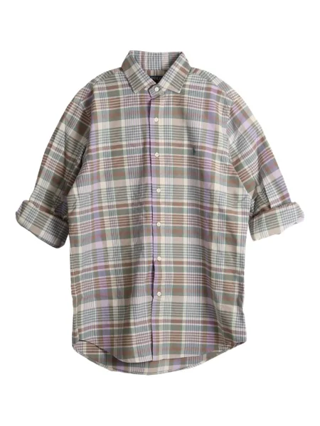Tricou polo Polo Ralph Lauren în carouri tricotate gri
