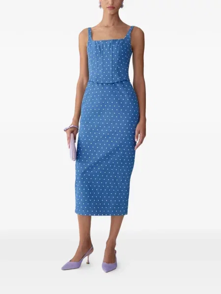 Rochie tip creion Carolina Herrera cu buline albastru