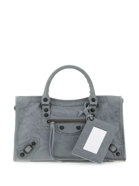 Geantă shopper Balenciaga din piele albastru