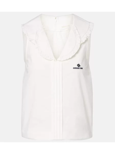 Top Shushu/tong cu volane alb