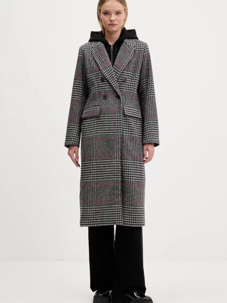 Desigual Palton de lână Capucha gri