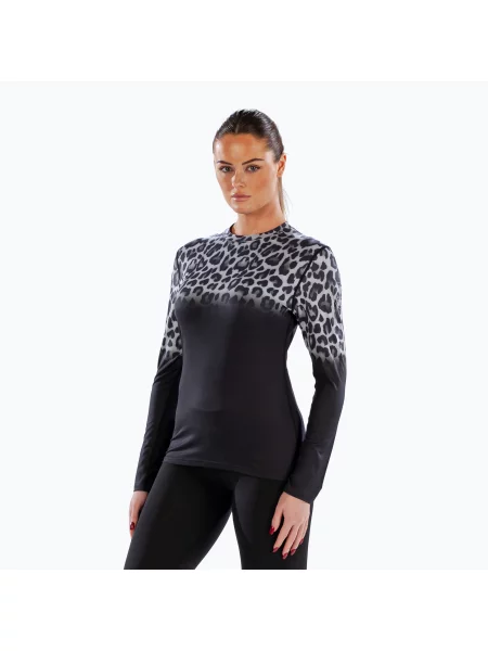 Tricou mânecă lungă Surfanic cu decolteu în U negru