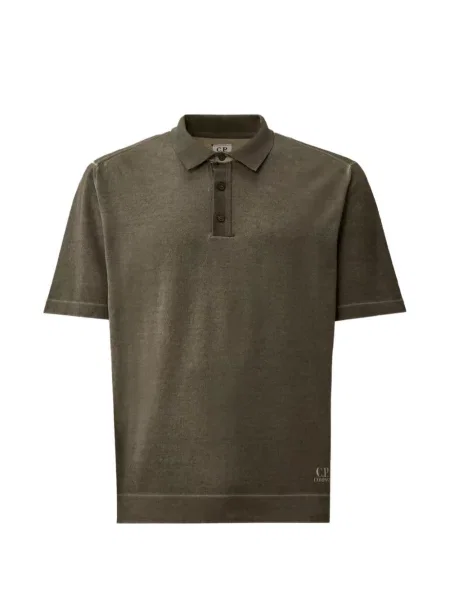 Tricou polo C.p. Company din crep verde