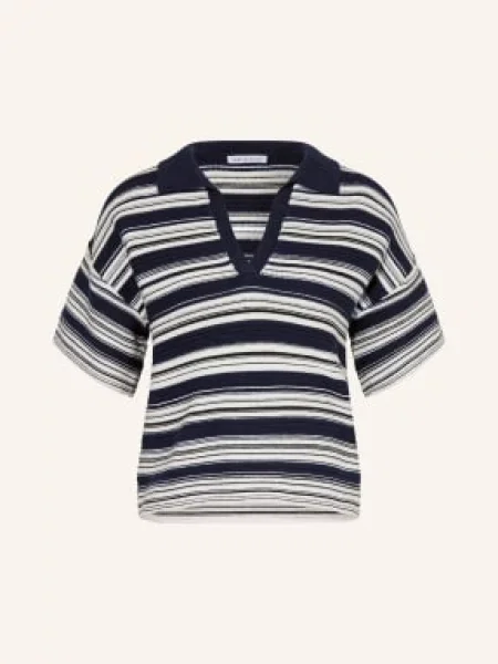 Mrs & Hugs Dzianinowa Koszulka Polo weiss białe