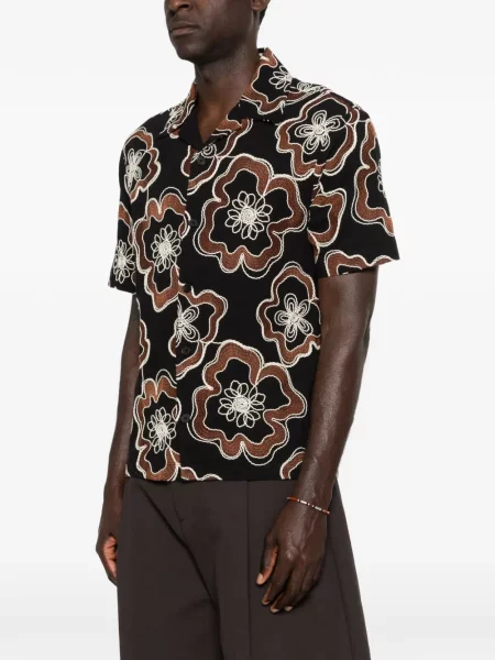 Риза с флорален принт Antony Morato на цветя черно