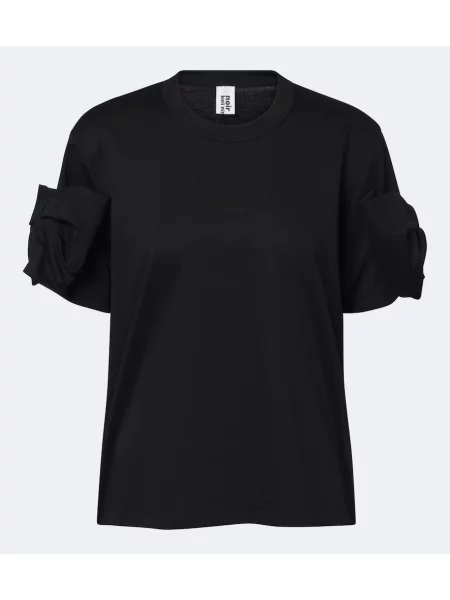 Tricou Noir Kei Ninomiya cu funde din jerseu negru