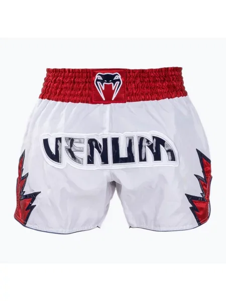 Pantaloni scurți de antrenament pentru bărbați Venum Inferno Muay Thai white/red alb