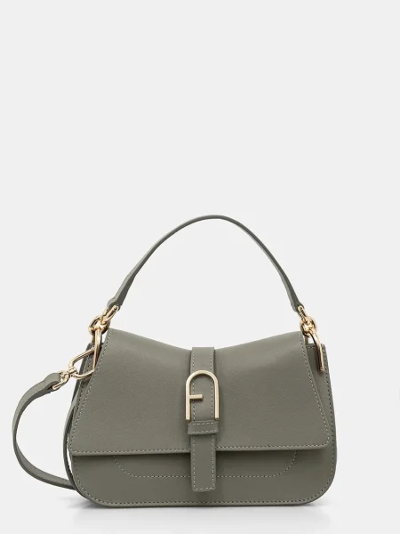 Geanta de piele Furla din piele verde