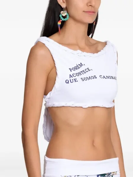 Vestă Amir Slama țesută alb