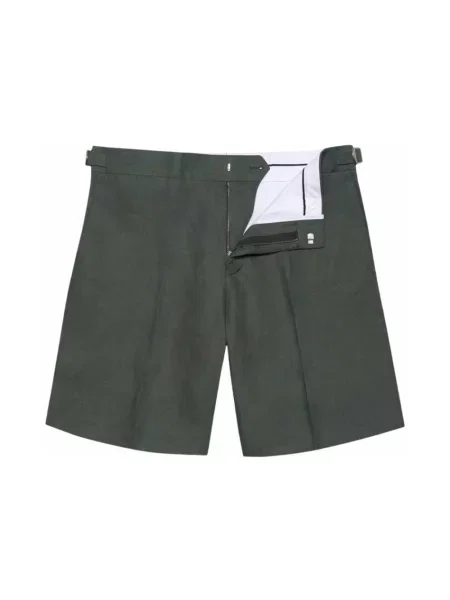 Lniane szorty Orlebar Brown zielone