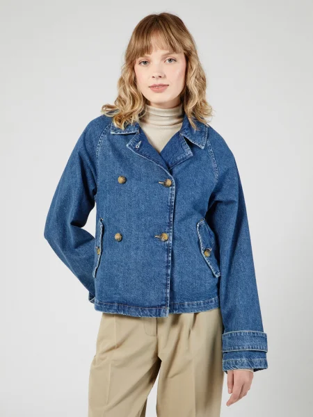 ONLY Geacă de primăvară-toamnă ONLAPRIL denim albastru