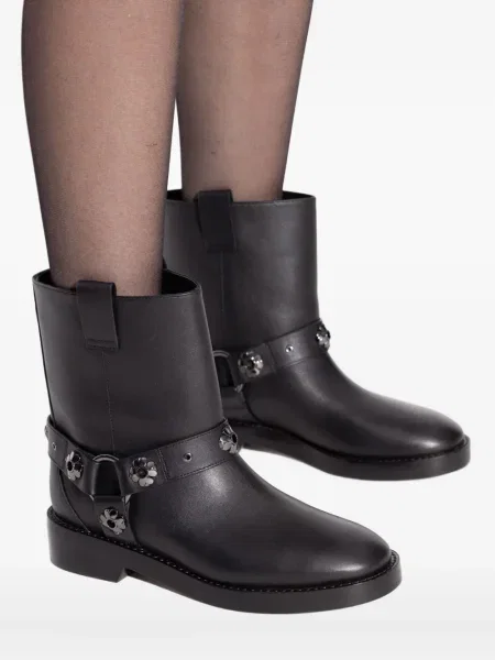 Botine Kate Spade cu model floral biker negru