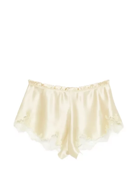 Pantaloni scurți Carine Gilson de mătase galben