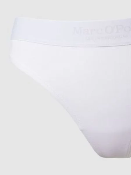 Stringi z elastycznym z logo w zestawie 3 szt. Marc O'polo białe