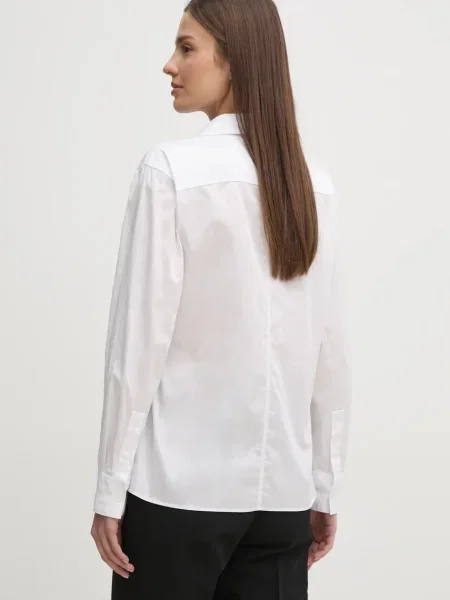 Košile Calvin Klein relaxed s klasickým límcem bílá