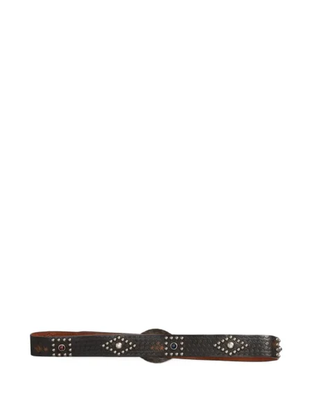 Curea Ralph Lauren Rrl din piele cu tepi negru
